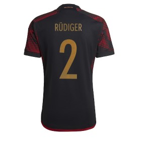 Herren Fußballbekleidung Deutschland Antonio Rudiger #2 Auswärtstrikot WM 2022 Kurzarm